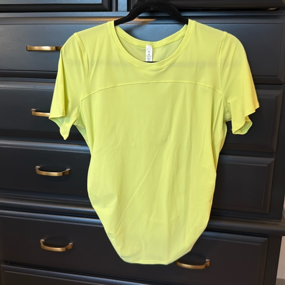Lululemon Yellow Short Sleeve Cross Back Top